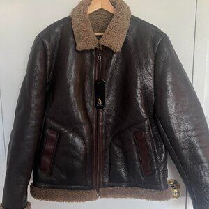 Alen Cooper Brown Leather Shearling
